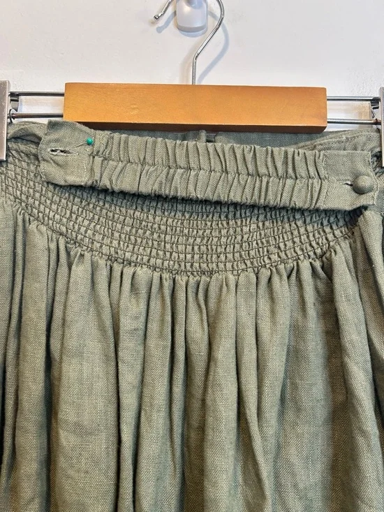 Linennaive HANNAH 38 | GIRDLE LINEN SKIRT Green - Picture 9 of 12